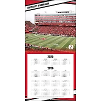 Calendrier mural 2026 des Huskers du Nebraska (12 x 12 po)