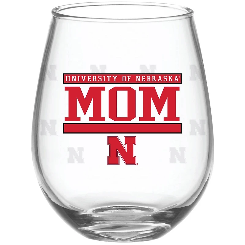 Verre à vin sans pied Nebraska Huskers 44 cl (15 oz) « Mom »