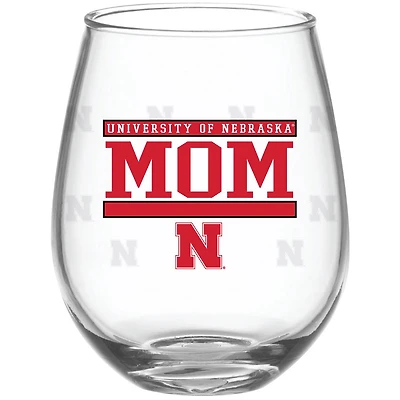 Nebraska Huskers 15oz. Verre à vin sans pied maman