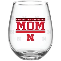 Nebraska Huskers 15oz. Verre à vin sans pied maman