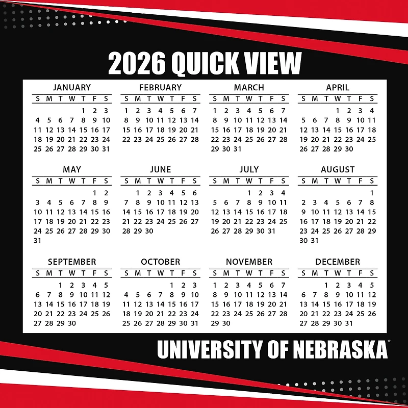 Calendrier des matchs des Nebraska Huskers 2026