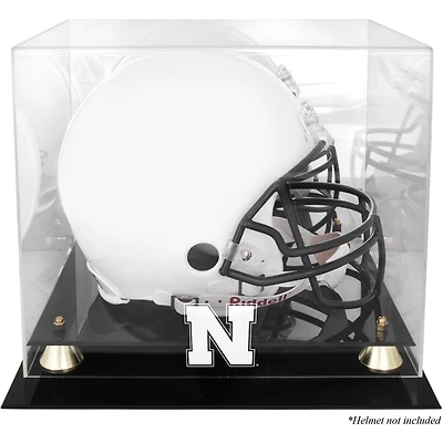 Nebraska Huskers Golden Classic Logo Helmet Display Case with Mirrored Back
