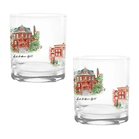 Nebraska Huskers Laura Wilcox Watercolors 14oz Rocks Glass 2-Pack
