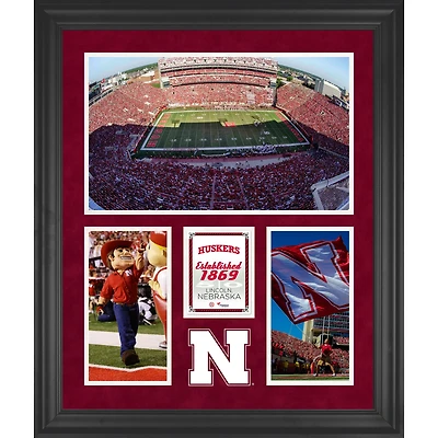 Nebraska Huskers Memorial Stadium Framed 20'' x 24'' 3-Opening Collage