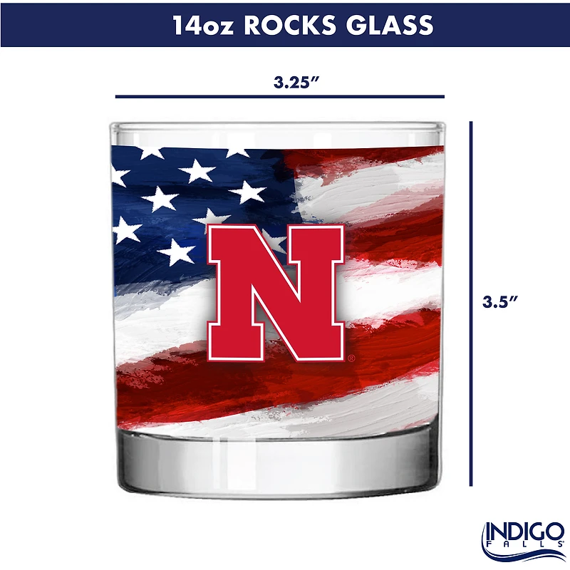 Nebraska Huskers Two-Pack 14oz. Americana Rocks Glass Set