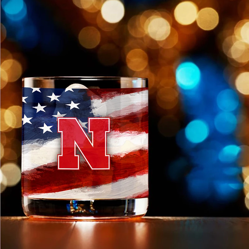 Nebraska Huskers Two-Pack 14oz. Americana Rocks Glass Set