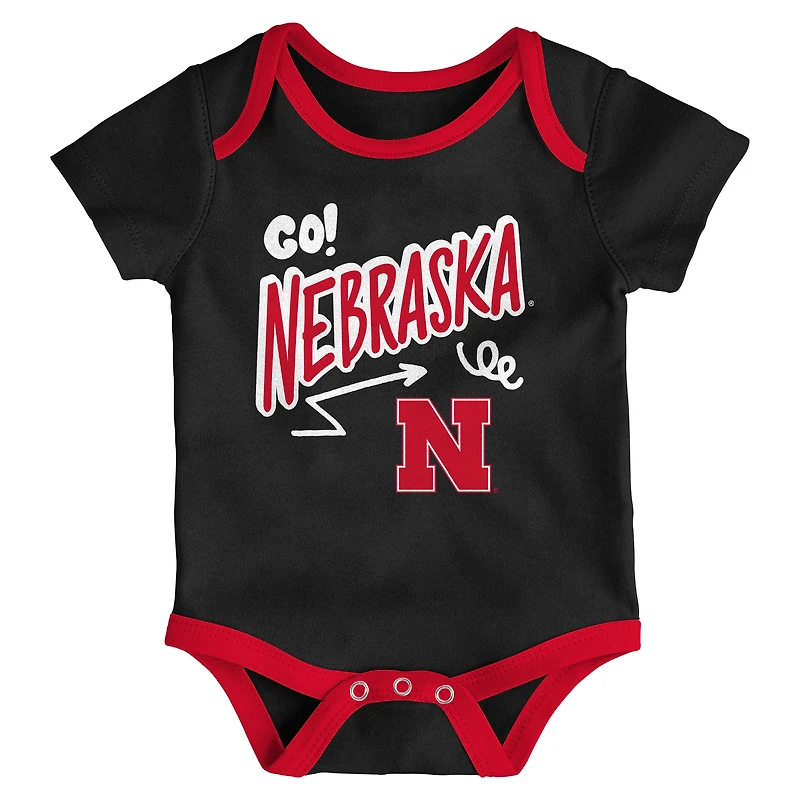 Newborn & Infant Outerstuff Nebraska Huskers All Day Play Three-Piece Bodysuit Set