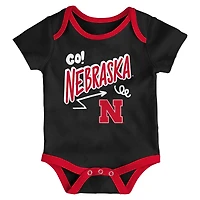 Newborn & Infant Outerstuff Nebraska Huskers All Day Play Three-Piece Bodysuit Set