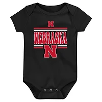 Newborn Scarlet Nebraska Huskers Sunday Comics 3-Pack Bodysuit Set