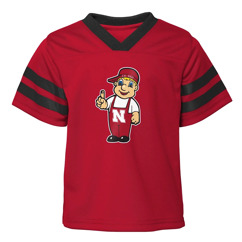 Preschool Scarlet Nebraska Huskers Two-Piece Red Zone Jersey & Pants Set