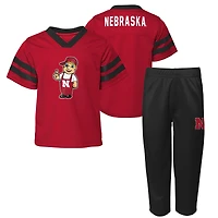Preschool Scarlet Nebraska Huskers Two-Piece Red Zone Jersey & Pants Set
