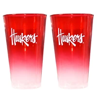Ensemble de deux verres à bière ombrés de 473 ml (16 oz) Nebraska Huskers de The Memory Company