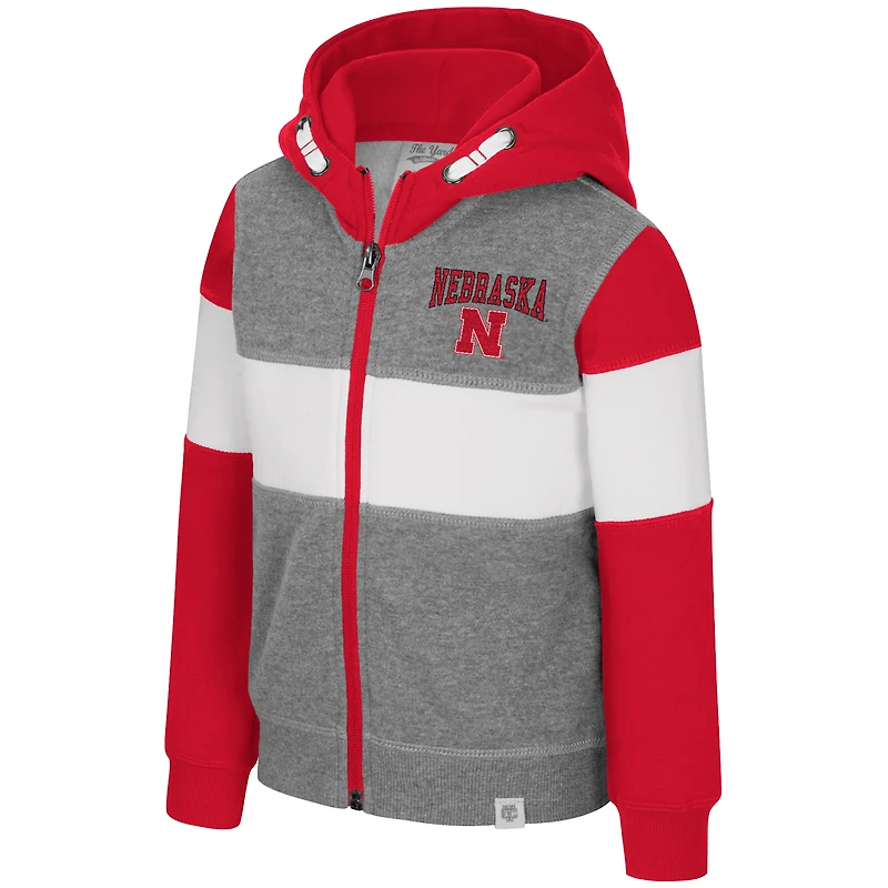 Toddler Colosseum Heather Gray Nebraska Huskers Bert Full-Zip Hoodie