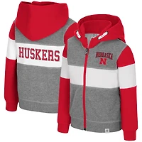Toddler Colosseum  Heather Gray Nebraska Huskers Bert Full-Zip Hoodie