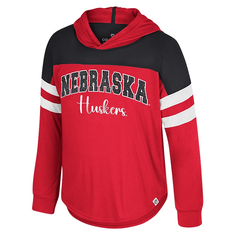 T-shirt à manches longues et capuche pour tout-petits Colosseum Scarlet Nebraska Huskers Reflection