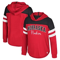 T-shirt à manches longues et capuche pour tout-petits Colosseum Scarlet Nebraska Huskers Reflection