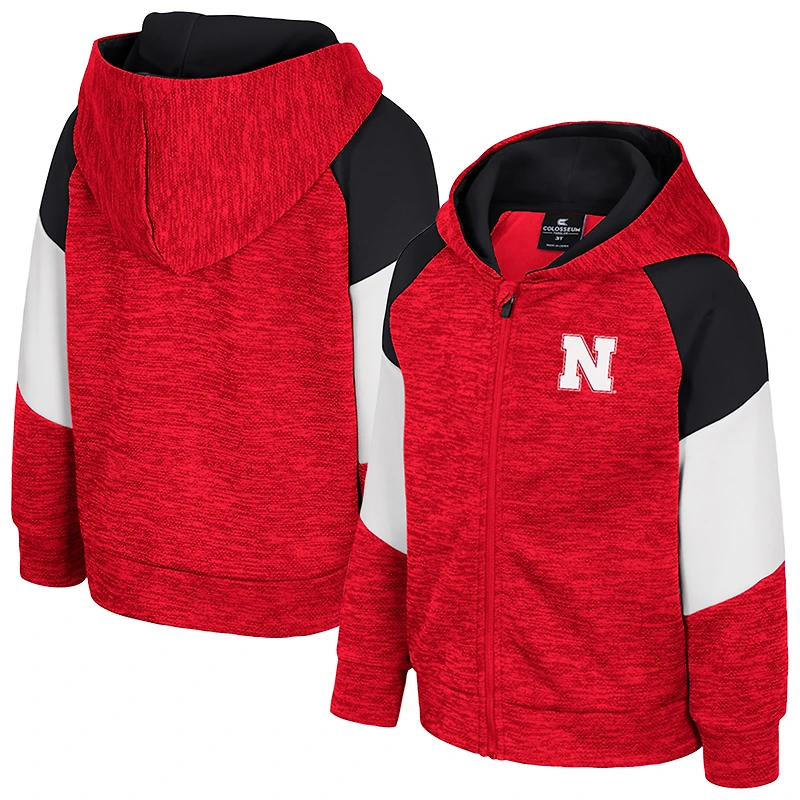 Sweat à capuche zippé pour tout-petit Colosseum Scarlet Nebraska Huskers Spirit Hollow