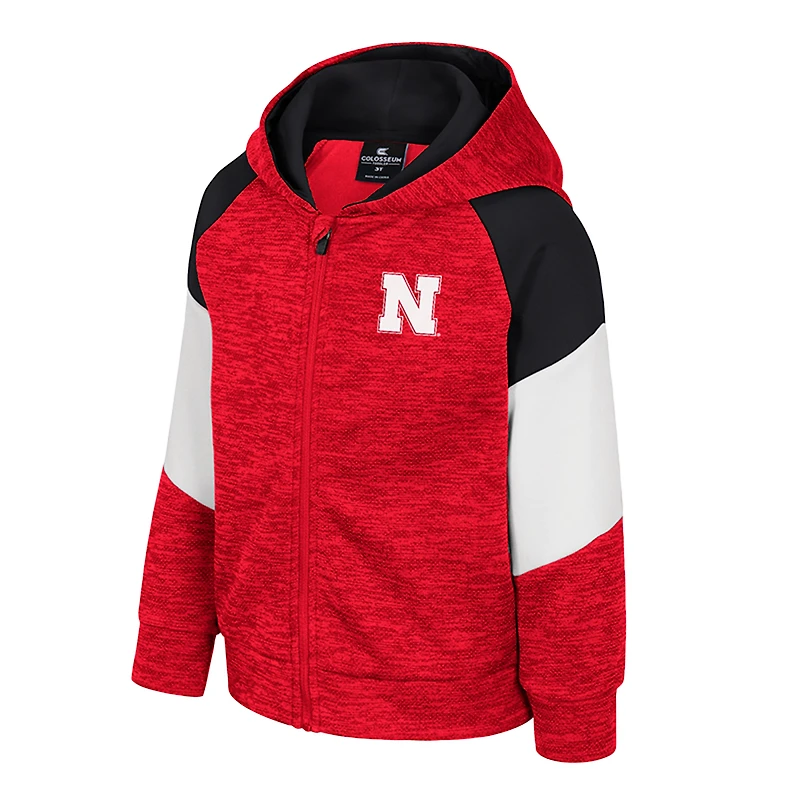 Sweat à capuche zippé pour tout-petit Colosseum Scarlet Nebraska Huskers Spirit Hollow