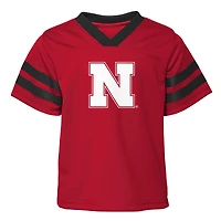 Toddler Outerstuff Scarlet/Black Nebraska Huskers Red Zone Two-Piece V-Neck Top and Pants Set
