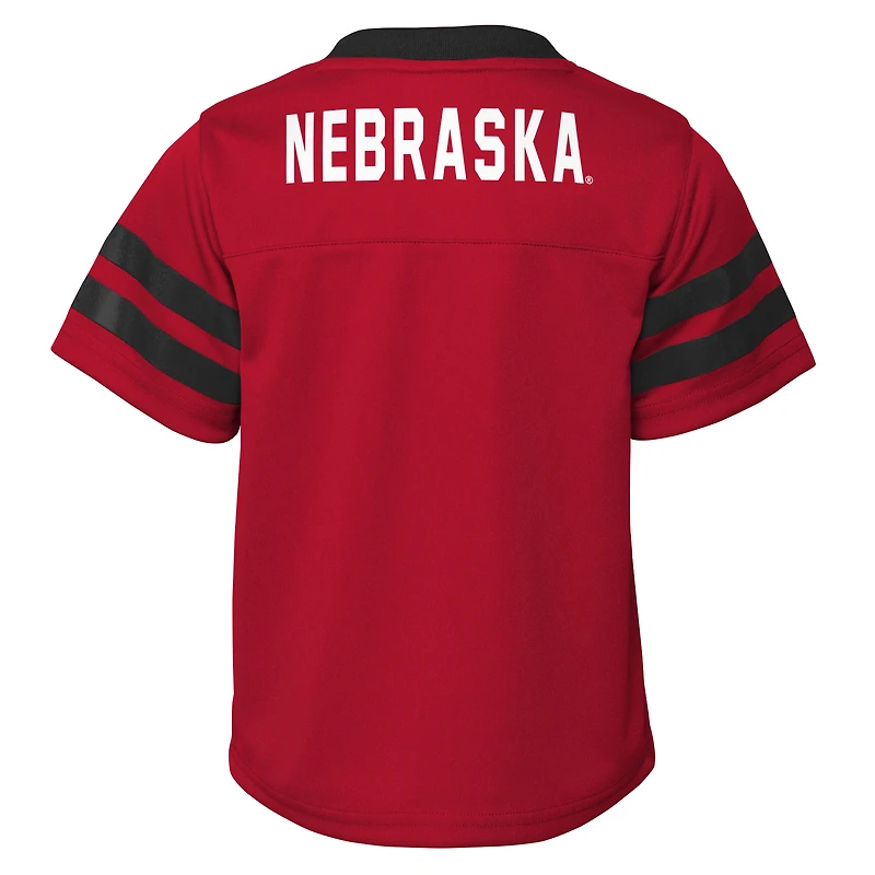 Ensemble haut et pantalon à col en V pour tout-petits, couleur écarlate/noir, Nebraska Huskers Red Zone