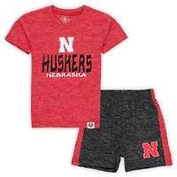 Toddler Wes & Willy Nebraska Huskers Cloudy Yarn T-Shirt Shorts Set