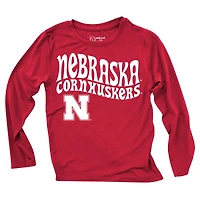Ensemble haut à manches longues et leggings rayés tri-blend pour tout-petits, Wes & Willy, Nebraska Huskers