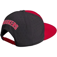 Casquette ajustable unisexe Adidas Nebraska Huskers Performance Flat Visor Scarlet/Black