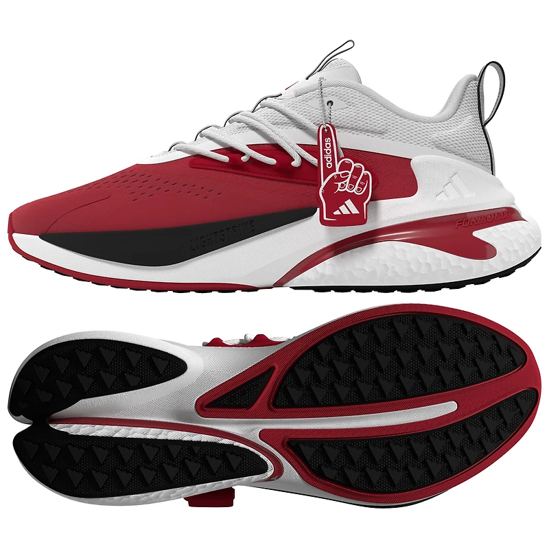 Chaussures unisexes adidas Nebraska Huskers AlphaBoost V2 Scarlet/Blanc