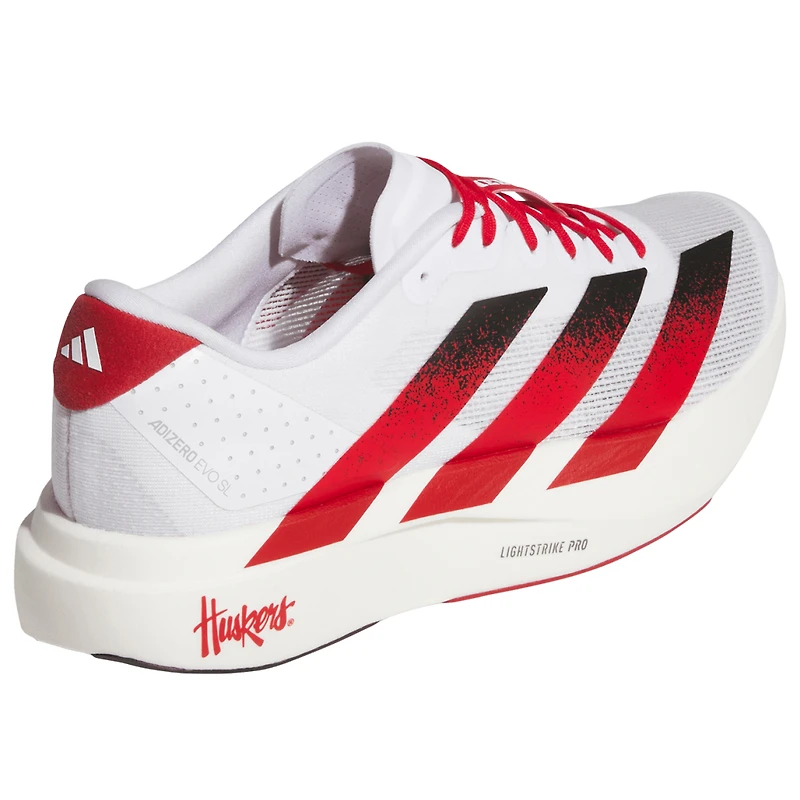 Unisex adidas White Nebraska Huskers Adizero Evolution SL Running Shoes