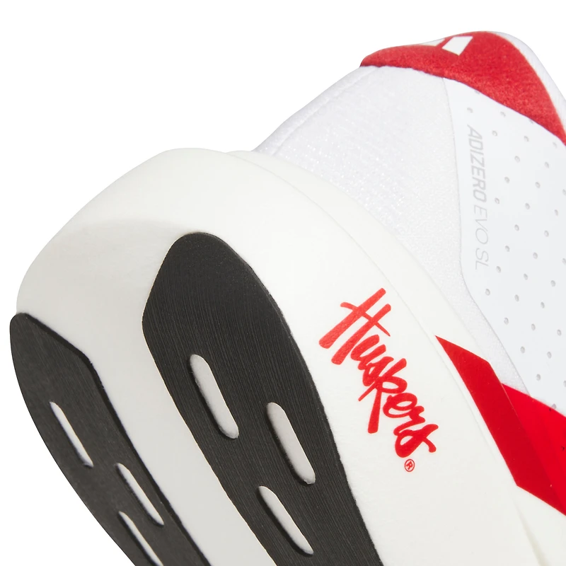 Unisex adidas White Nebraska Huskers Adizero Evolution SL Running Shoes