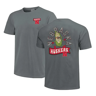 Unisex Gray Nebraska Huskers Retro Mascot Hyper Local Comfort Colors T-Shirt
