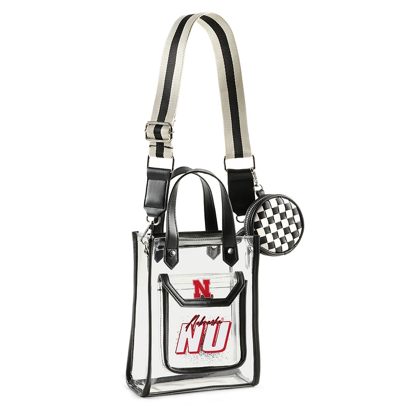 WEAR by Erin Andrews Nebraska Huskers Clear Stadium Crossbody Purse with Coin Pouch