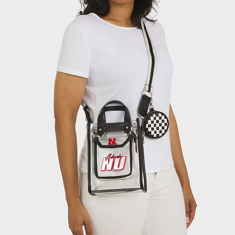 WEAR by Erin Andrews Nebraska Huskers Clear Stadium Crossbody Purse with Coin Pouch