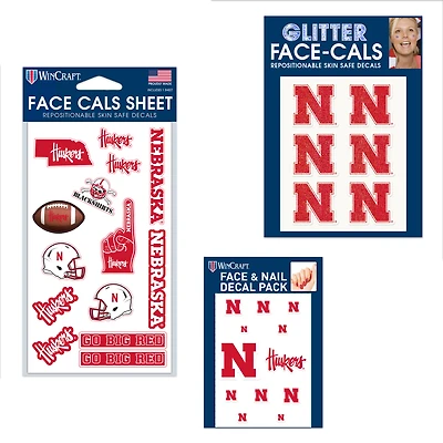 Ensemble de tatouages ​​sans eau WinCraft Nebraska Huskers 4" x 7"