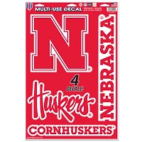 WinCraft Nebraska Huskers Primary 11'' x 17'' Multi-Use Decal Sheet