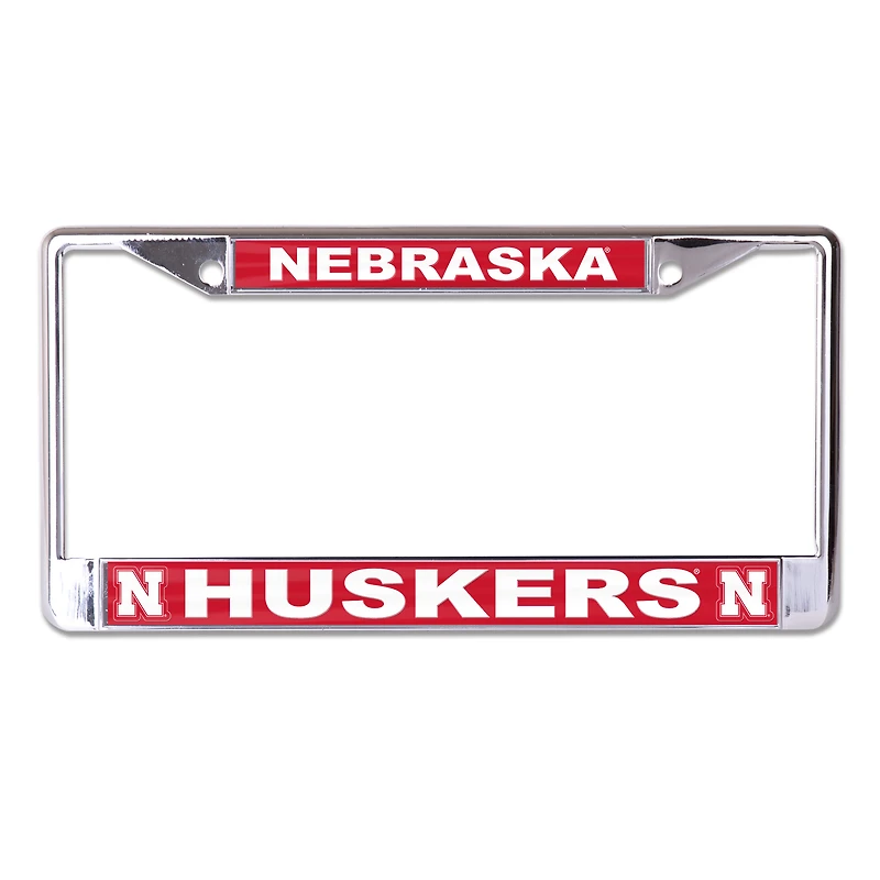 Cadre de plaque d'immatriculation en métal recouvert de couleur WinCraft Nebraska Huskers S/L