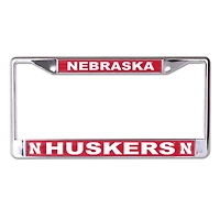 Cadre de plaque d'immatriculation en métal recouvert de couleur WinCraft Nebraska Huskers S/L