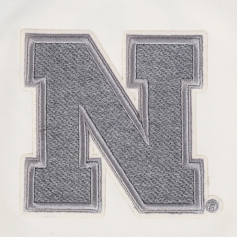 Women's Pro Standard Cream Nebraska Huskers Reverse French Terry Boxy Cropped T-Shirt
