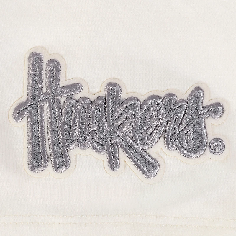 Women's Pro Standard Cream Nebraska Huskers Reverse French Terry Boxy Cropped T-Shirt