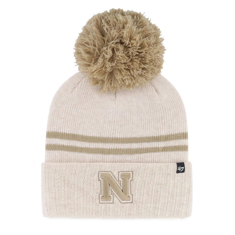 Bonnet tricoté à revers et pompon pour femme Nebraska Huskers Core & Inline Latte '47 Natural