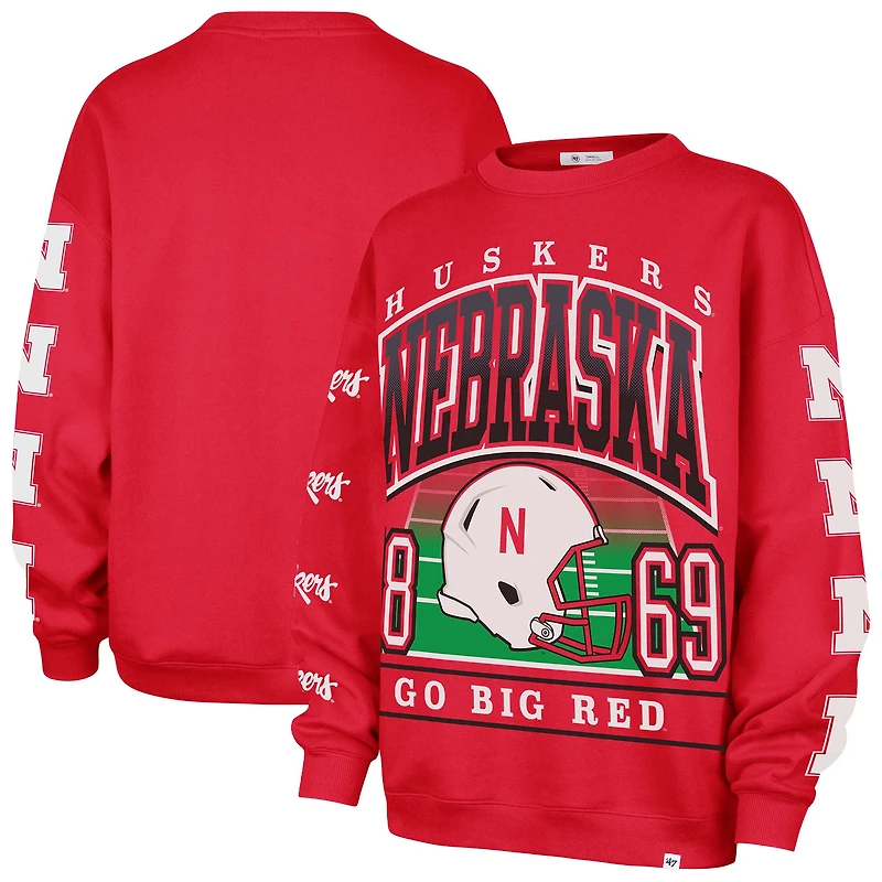 Sweat-shirt oversize « 47 Scarlet Nebraska Huskers » pour femme