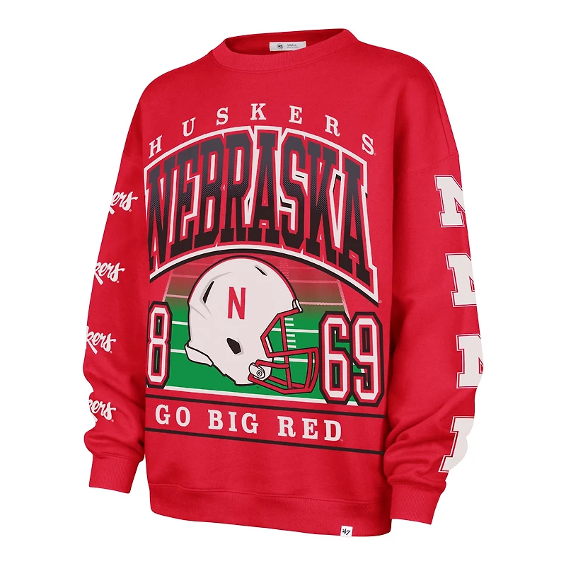Sweat-shirt oversize « 47 Scarlet Nebraska Huskers » pour femme