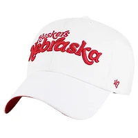 Women's '47 White Nebraska Huskers Pensacola Clean Up Adjustable Hat