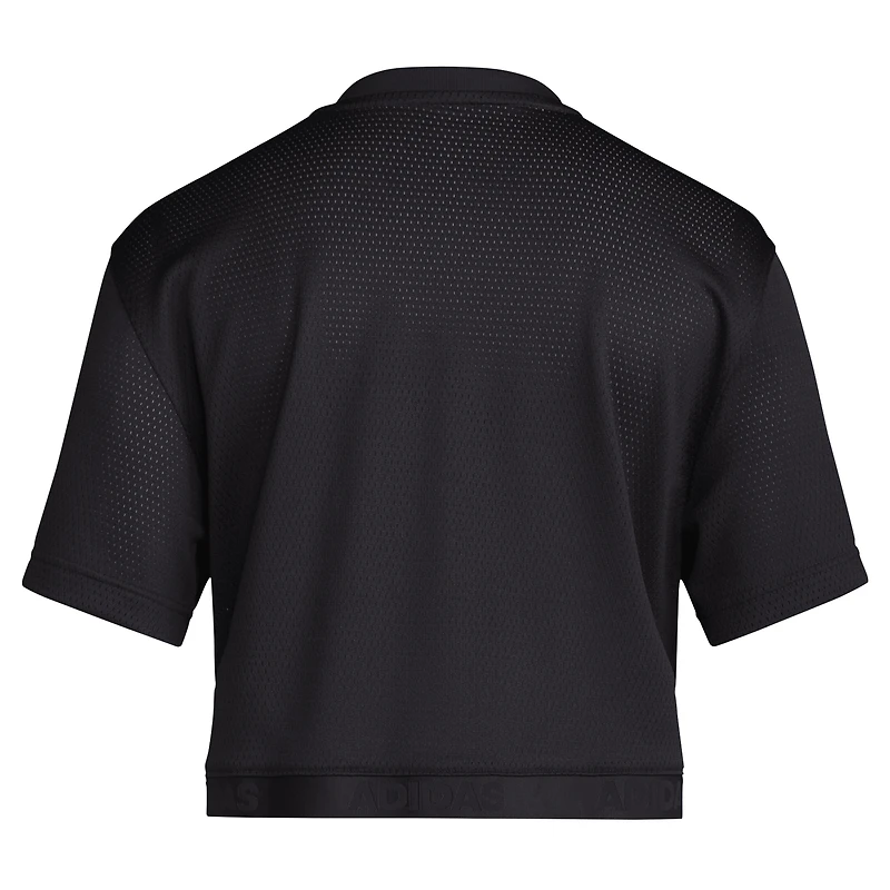 Maillot court à col en V Primegreen Nebraska Huskers noir adidas pour femme