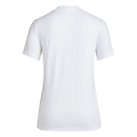 T-shirt adidas blanc pour femme Nebraska Huskers 2024 Breast Cancer Awareness Pregame