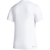Women's adidas White Nebraska Huskers AEROREADY Breast Cancer Awareness Pregame T-Shirt