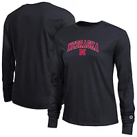 Women's Champion Scarlet Nebraska Huskers Arch Over Logo Long Sleeve T-Shirt