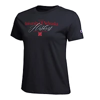 Women's Champion  Black Nebraska Huskers Lifestyle T-Shirt