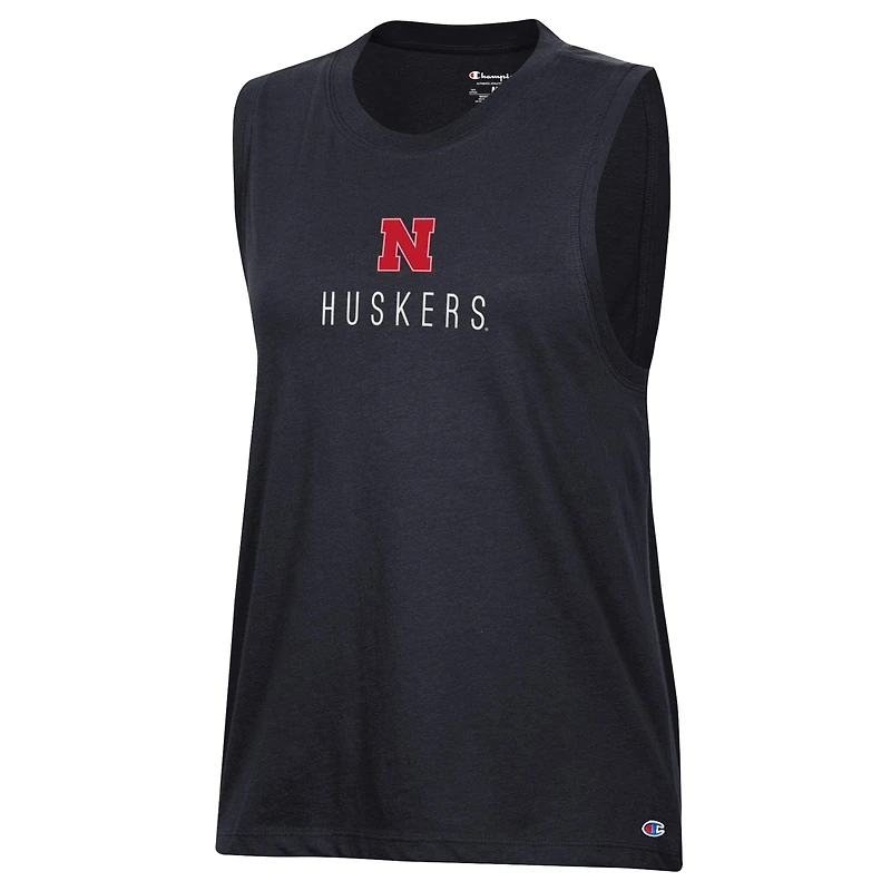 Women's Champion Black Nebraska Huskers Lifestyle Tank Top