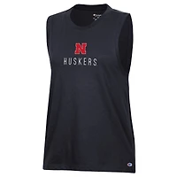 Women's Champion  Black Nebraska Huskers Lifestyle Tank Top